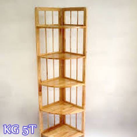 kệ góc 5 tầng bằng gỗ
