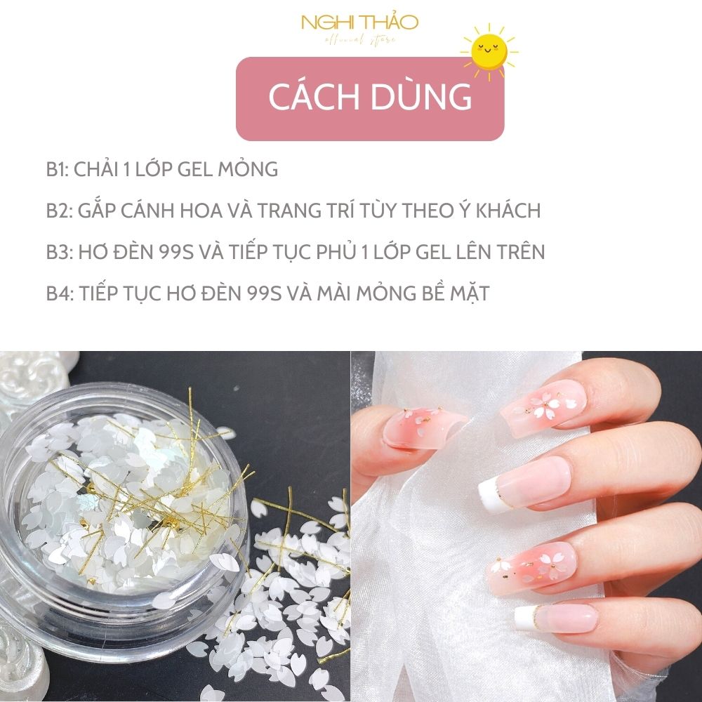 Cánh hoa nail ẩn trang trí móng