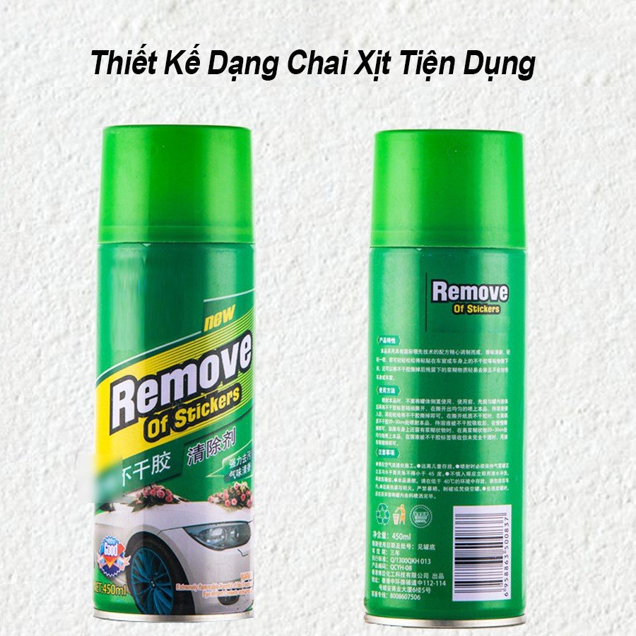 Chai Xịt Tẩy Keo Đa Năng REMOVE 450ML - Xịt Tẩy Keo Dính Nhanh Chống Làm Sạch Vết Băng Dính Keo Dán Mọi Bề Mặt  Chai Xịt Tẩy Keo Băng Dính