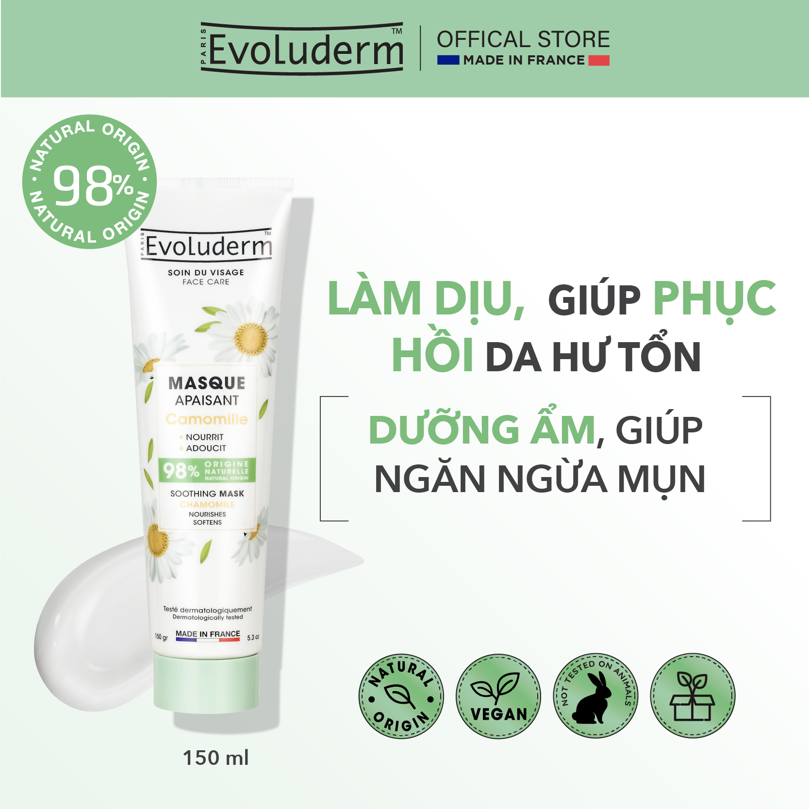 Evoluderm Facial Mask for Facial Skin Care Evoluderm 150ml