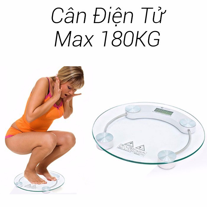 Cân Sức Khoẻ Điện Tử Mặt Kính Max 180Kg