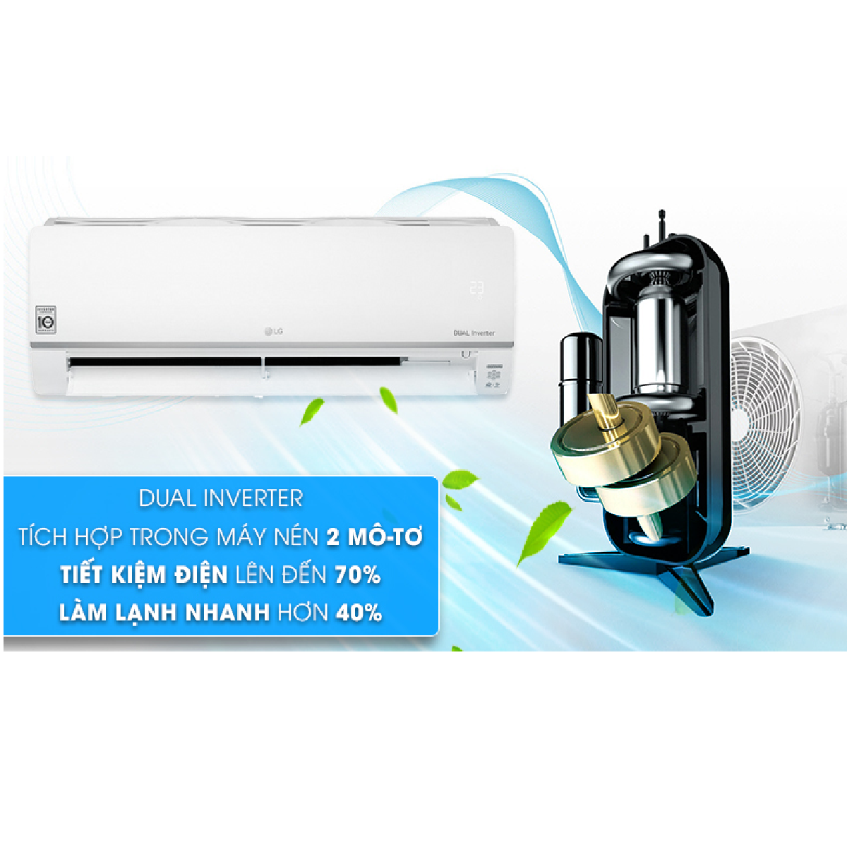 [Trả góp 0%]Máy lạnh LG Inverter 1.5 HP V13API1