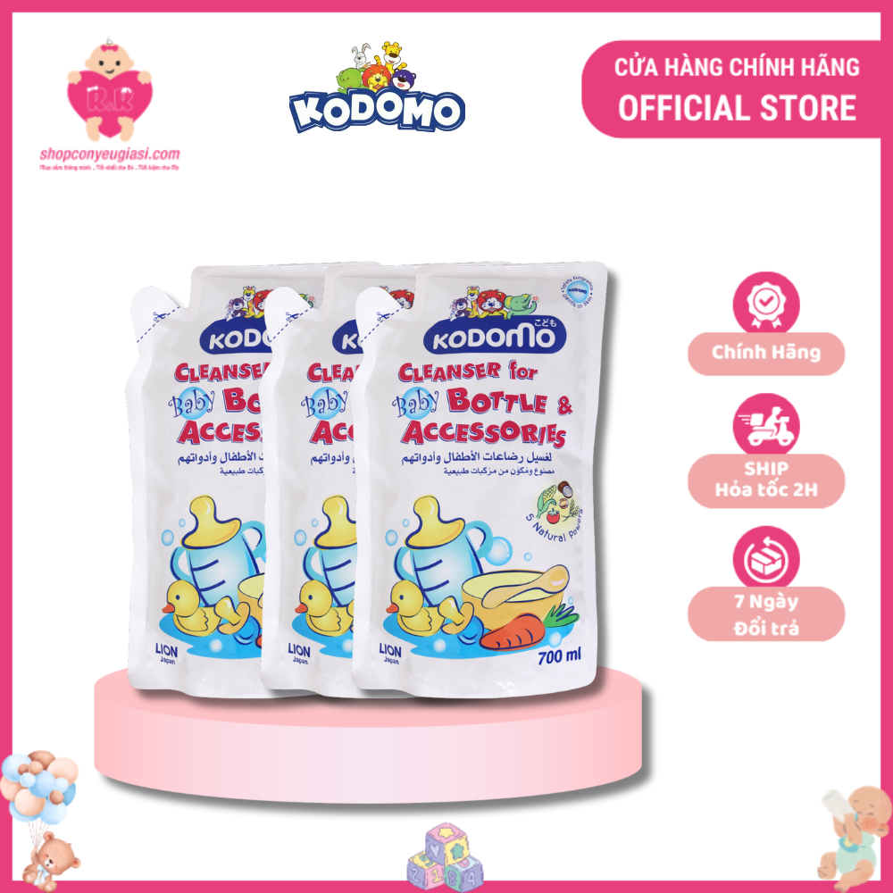 Combo túi nước rửa bình sữa kodomo - 700ml - thái lan