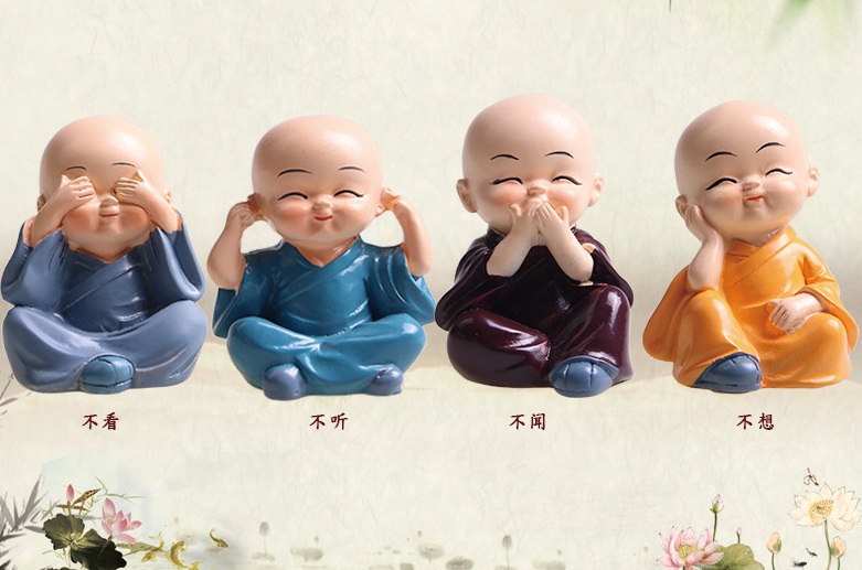 Bộ Tượng Chú Tiểu Tứ Không (gồm 4 chú tiểu)