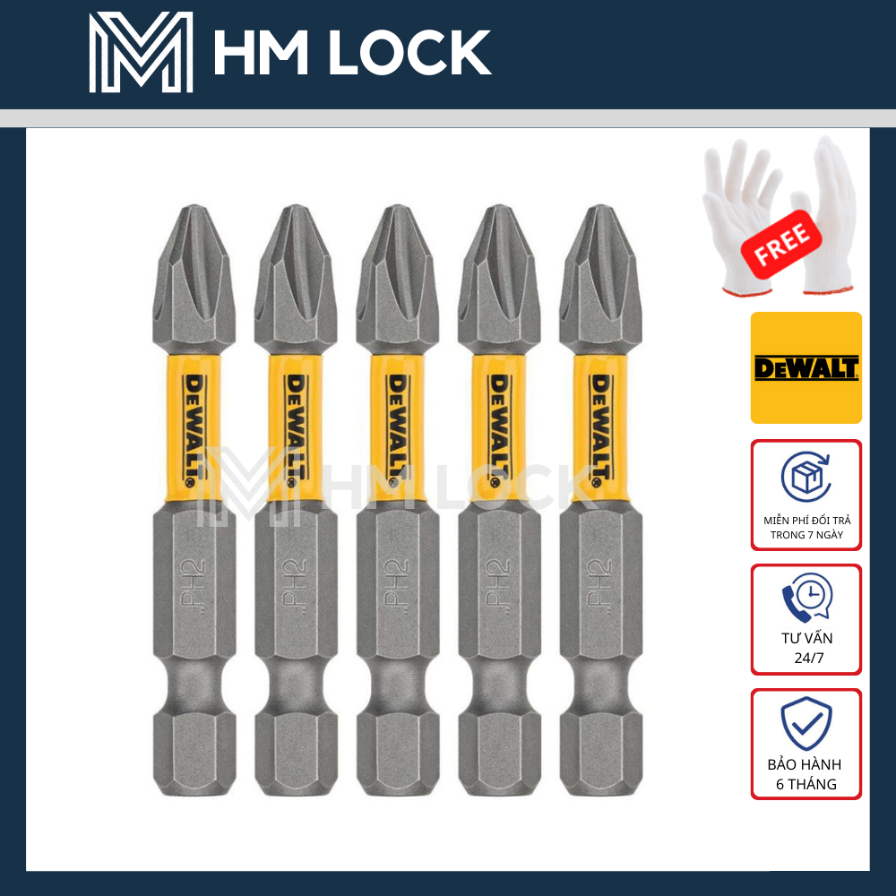 Bộ 5 mũi bắn vít dewalt dwa2ph2mf5 - hàng chính hãng