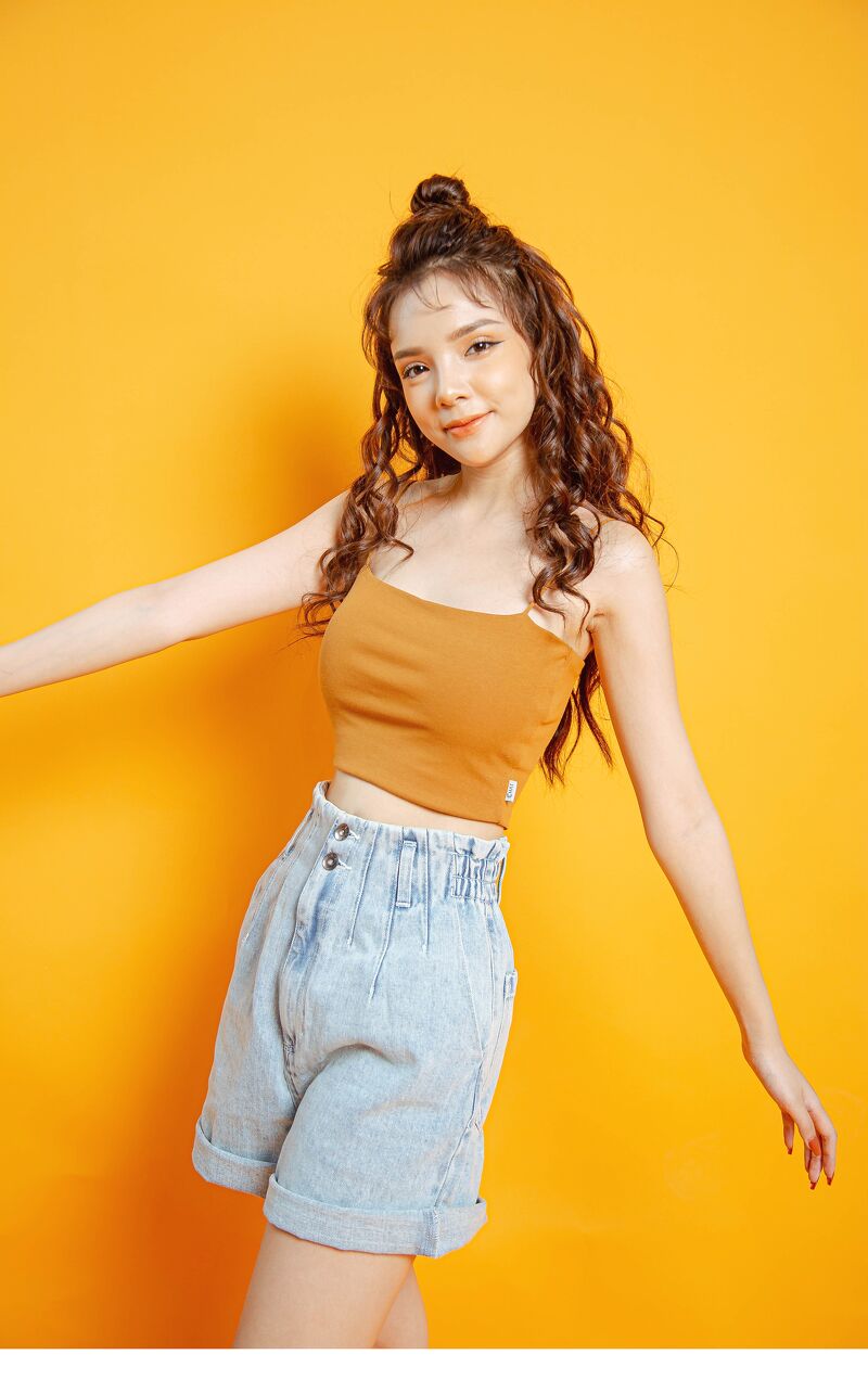Quần sooc jean cạp liền CChat Clothes 10QNJ0001AT