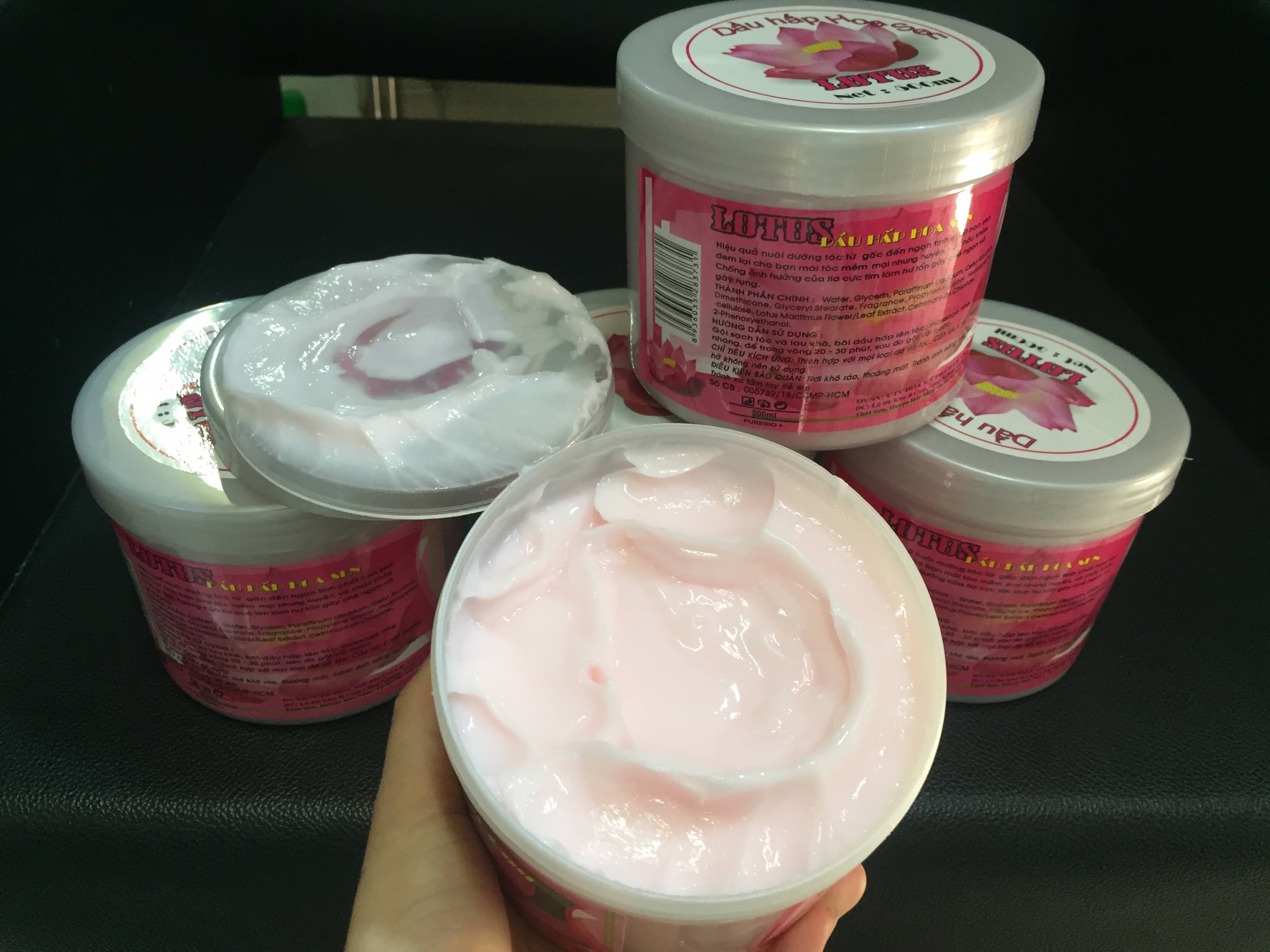 Combo 5 hộp Hấp dầu hoa Sen 500 ml thơm mượt tóc