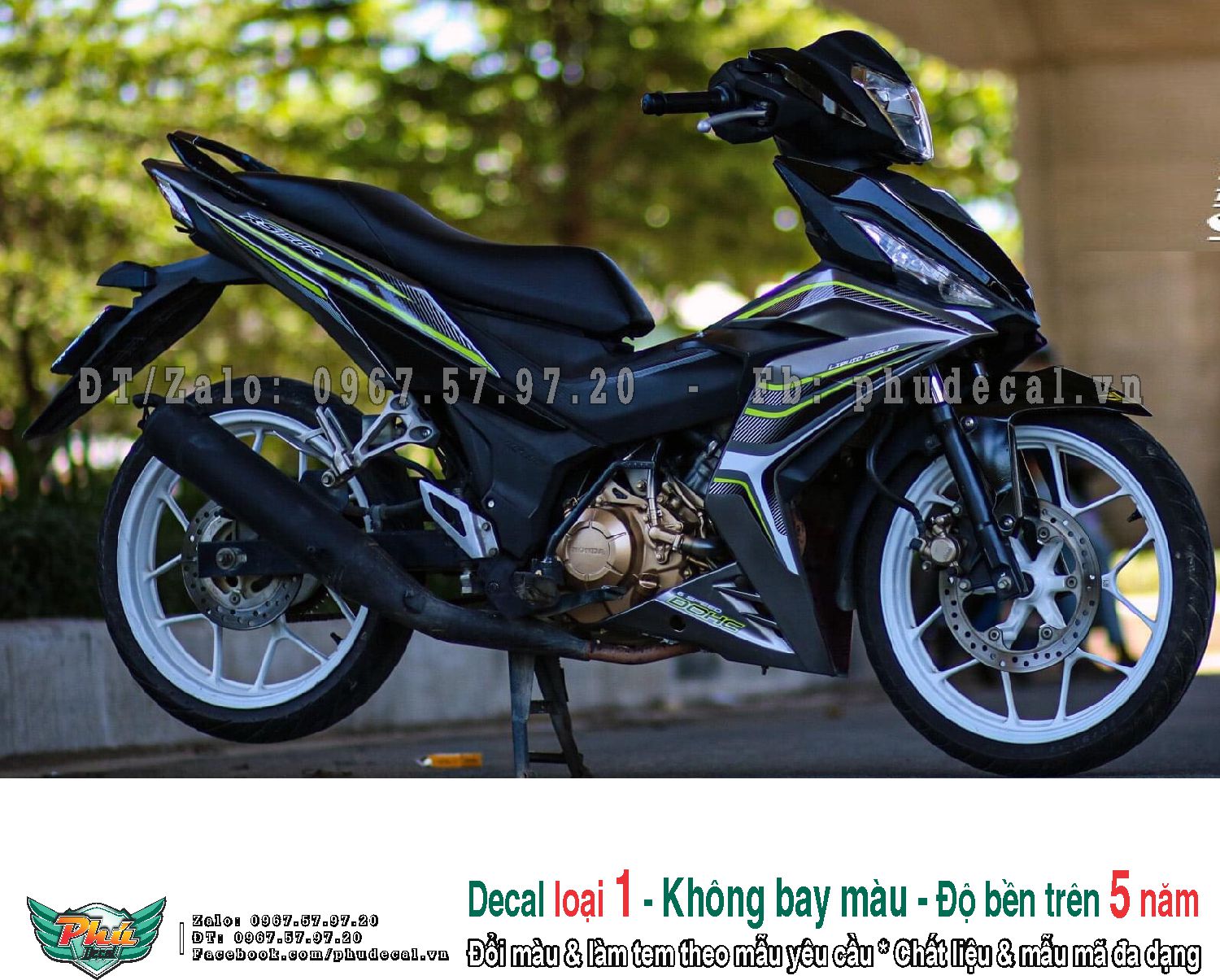 Tem rời xe Winner Rs xám xanh
