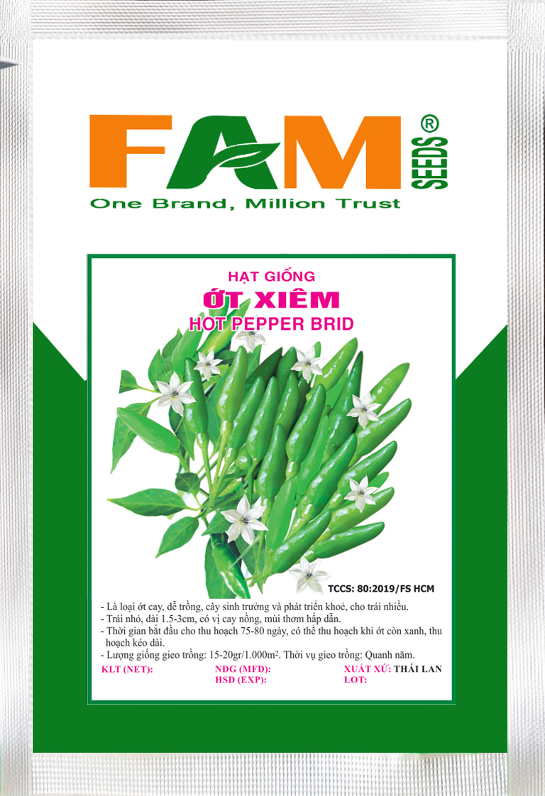 Hạt giống ớt xiêm - gói 0.1gr