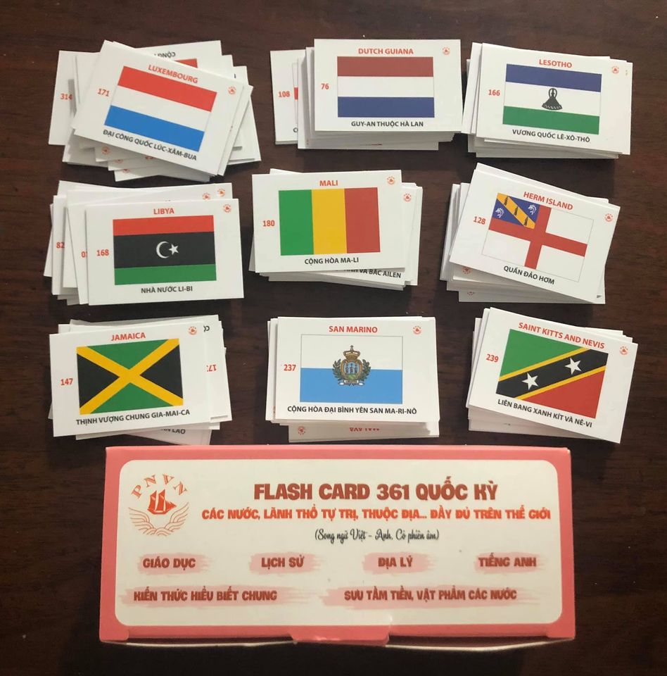 Bộ cờ các nước,361 quốc gia, vùng lãnh thổ, khu tự tri đầy đủ trên thế giới