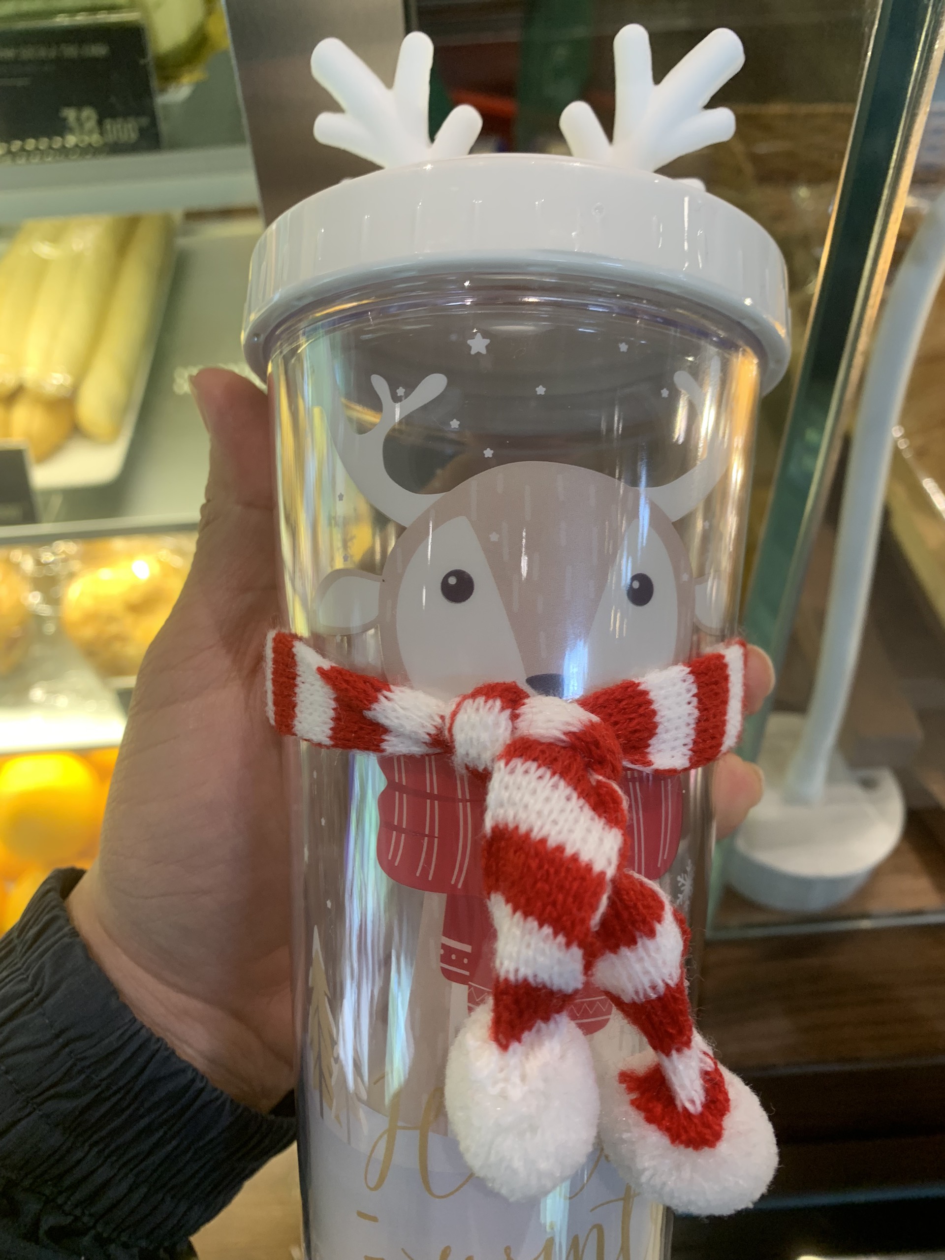 Ly Noel tuần lộc / tai thỏ Phúc Long nhựa 420ml/ NEW FULL BOX