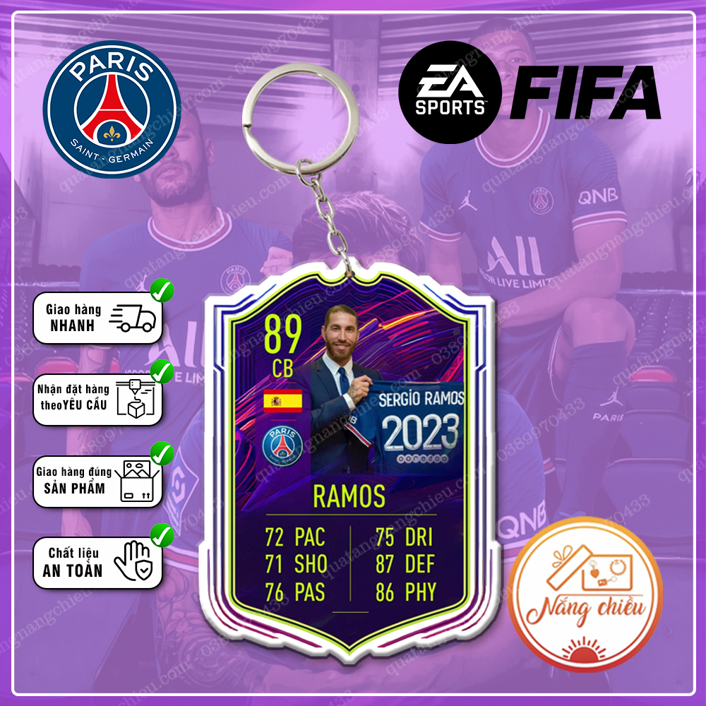 Móc khóa thẻ FiFa Online - Câu lạc bộ bóng đá Paris Saint-Germain☘️Quà Tặng Nắng Chiều☘️
