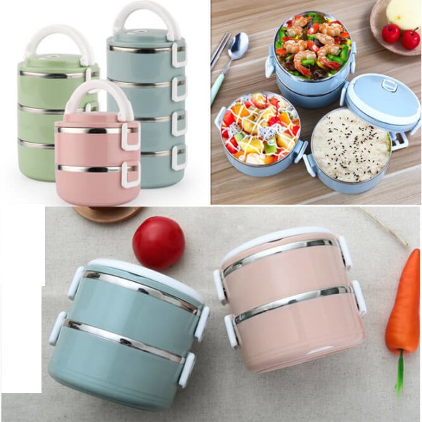 HỘP CƠM GIỮ NHIỆT 2 TẦNG (GIAO MÀU NGẪU NHIÊN)