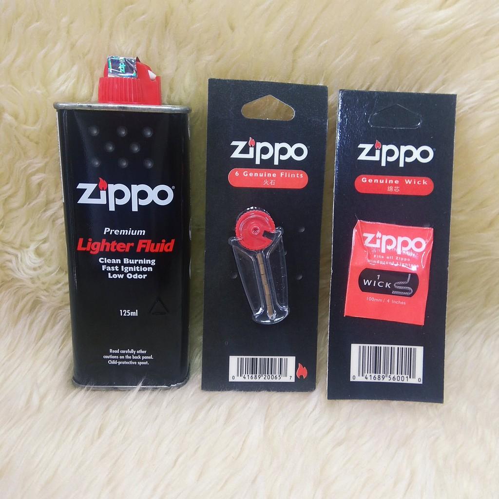 [ SIÊU TIẾT KIỆM ] Combo 3 Món Xăng, Đá Lửa, Tim Thay  Zippo ( Loại Xịn )