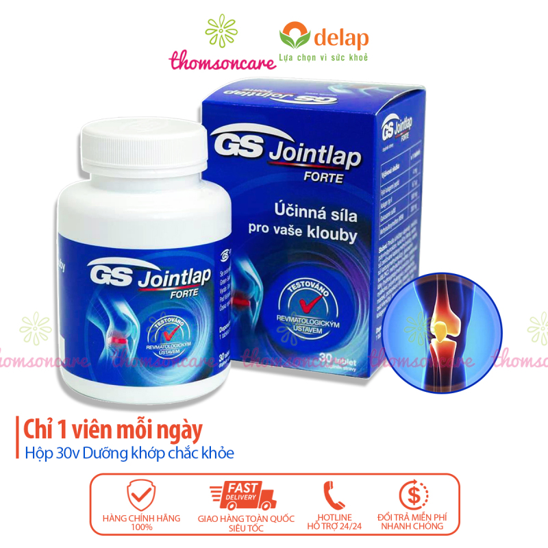 GS Joint Lap bổ sung glucosamin, giảm thoái hóa khớp, nhập khẩu từ châu Âu Hộp 30 viên có thêm Collagen