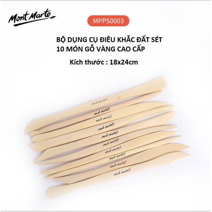 Bộ dụng cụ điêu khắc làm đất sét nghệ thuật đồ gốm nặn tao hình Mont Marte Lalunavn - B82