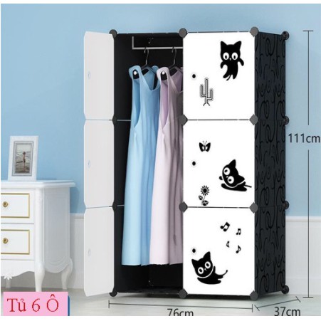 tủ 6 ngăn kèm 5 tấm ghép