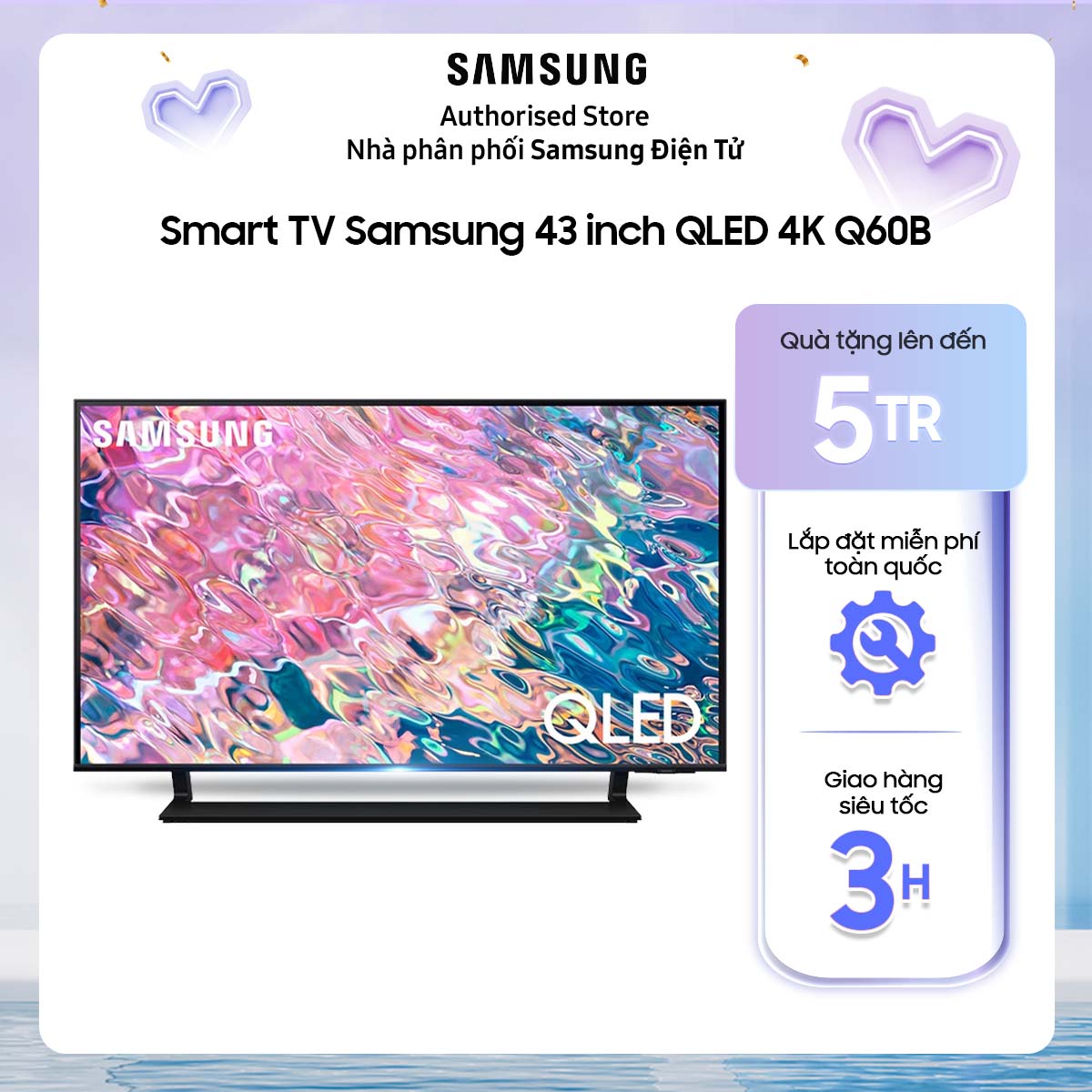 [Giao hàng và lắp đặt nội thành phố HCM trong 2H] 43Q60B - Smart Tivi Samsung QLED 4K 43 inch QA43Q60B QA43Q60BA 43Q60BA QA43Q60BAKXXV