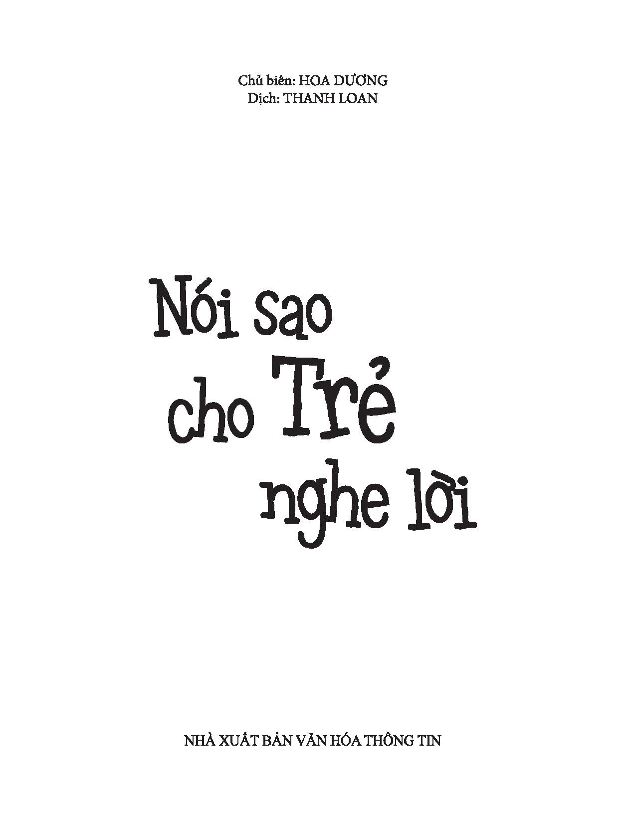 Sách: Nói Sao Cho Trẻ Nghe Lời