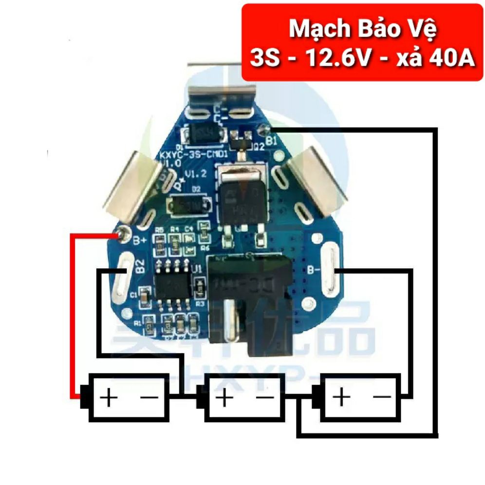 MẠCH BẢO VỆ PIN 3S-12.6V  XẢ MAX 40A tức thời