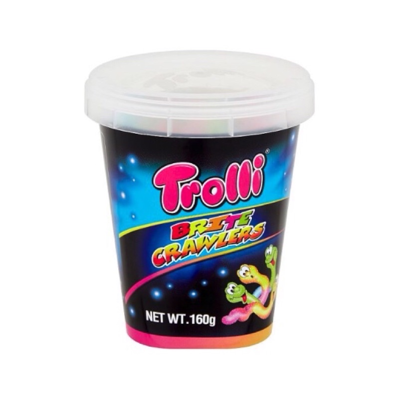 Kẹo dẻo con sâu Trolli Sour Glowworms 2GO Đức 150gr