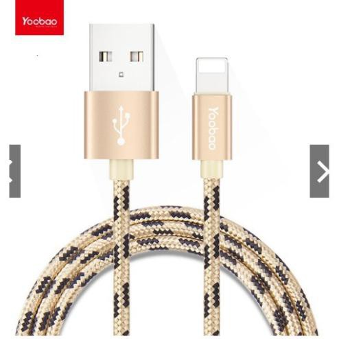 [Mã ELORDER5 giảm 10K đơn 20K] Cáp lightning Yoobao YB-422 Bọc dù - Dài 1M cực bền chắc- Hàng chính hãng yoobao