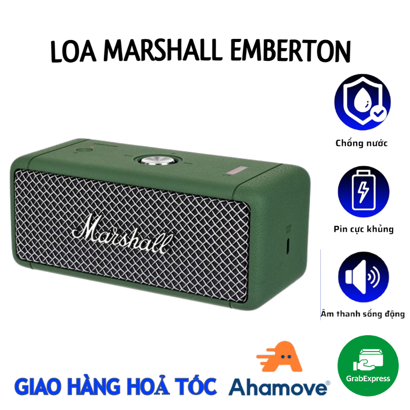 Loa Mini Bluetooth Marshall Emberton Bass Cực Mạnh, Loa Bluetooth Không Dây, Loa Bluetooth Mini Marshall EMBERTON Chống Nước IPX7, Loa Nghe Nhạc Bluetooth Thiết Kế Nhỏ Gọn, Loa Nghe Nhạc Mini, Loa Bluetooth Hát Karaoke, Loa Hát Karaoke Mini