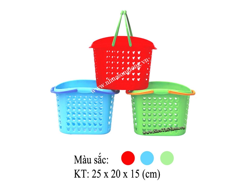 Giỏ Nhựa Hoa Đựng Đồ Có Quai Song Long 2102 & 2103