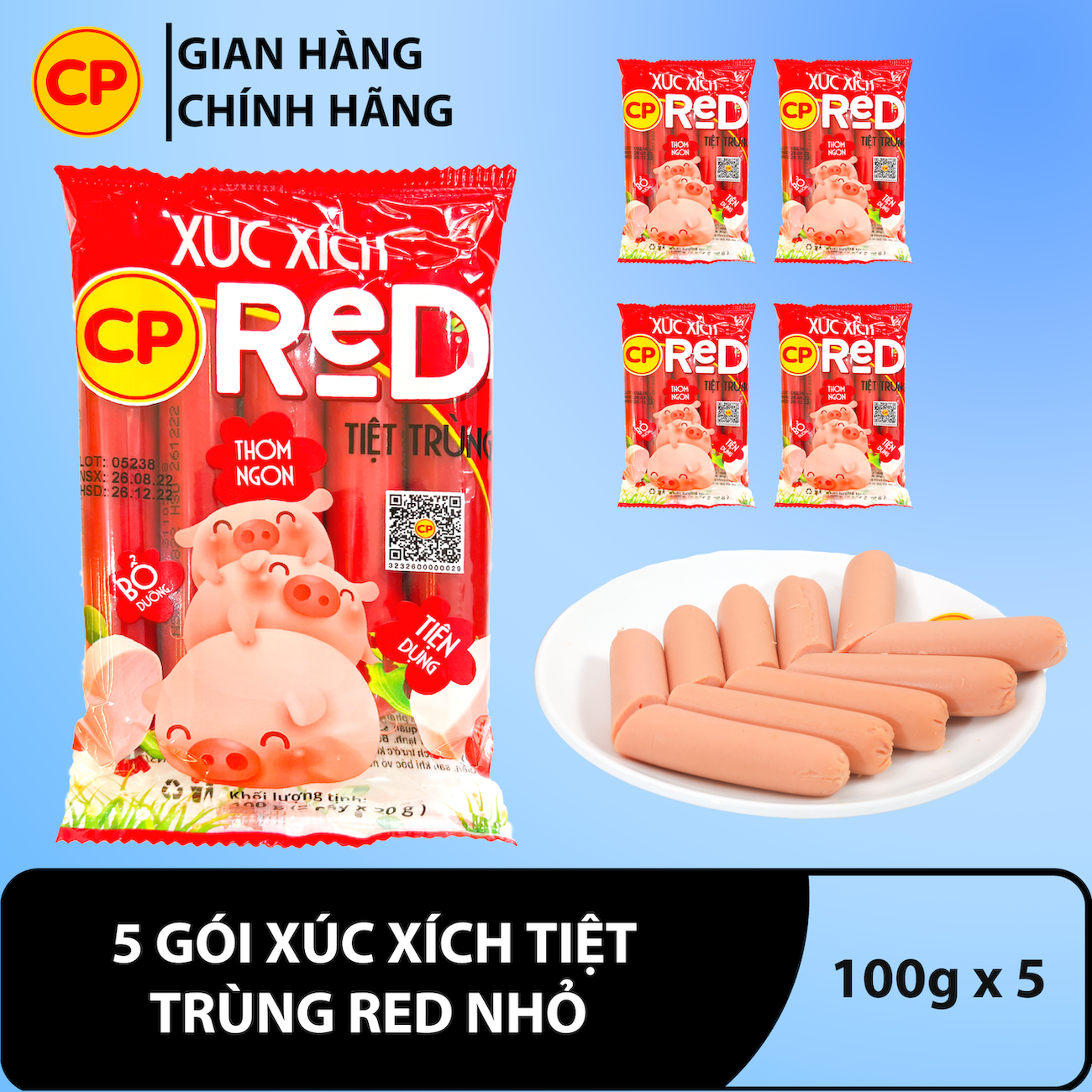 [Giao hàng toàn quốc] CP 5 Gói Xúc Xích Tiệt Trùng