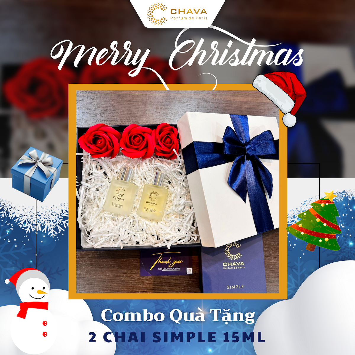[QUÀ TẶNG GIÁNG SINH] Combo Quà Tặng 2 Chava Simple 15ml