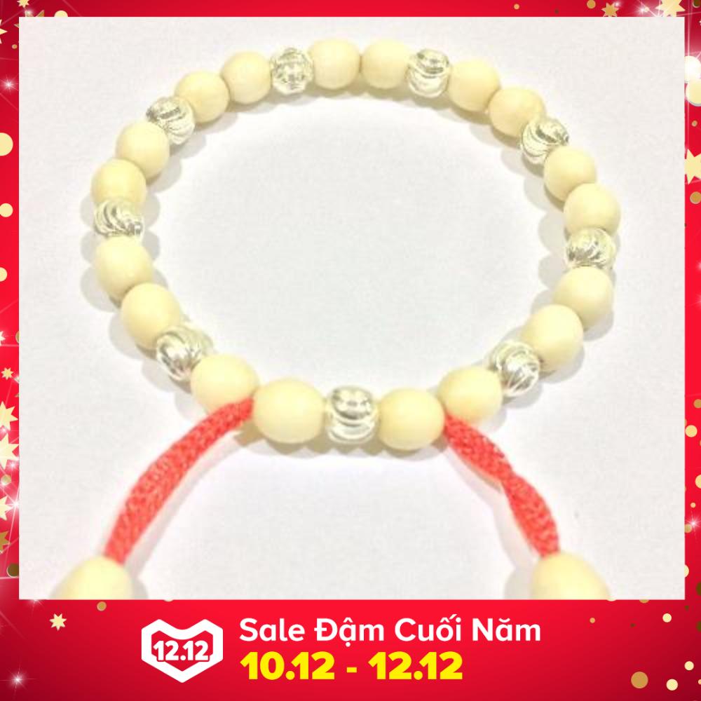 Vòng dâu trừ tà cho bé gái 9 bi bạc (Bạc)
