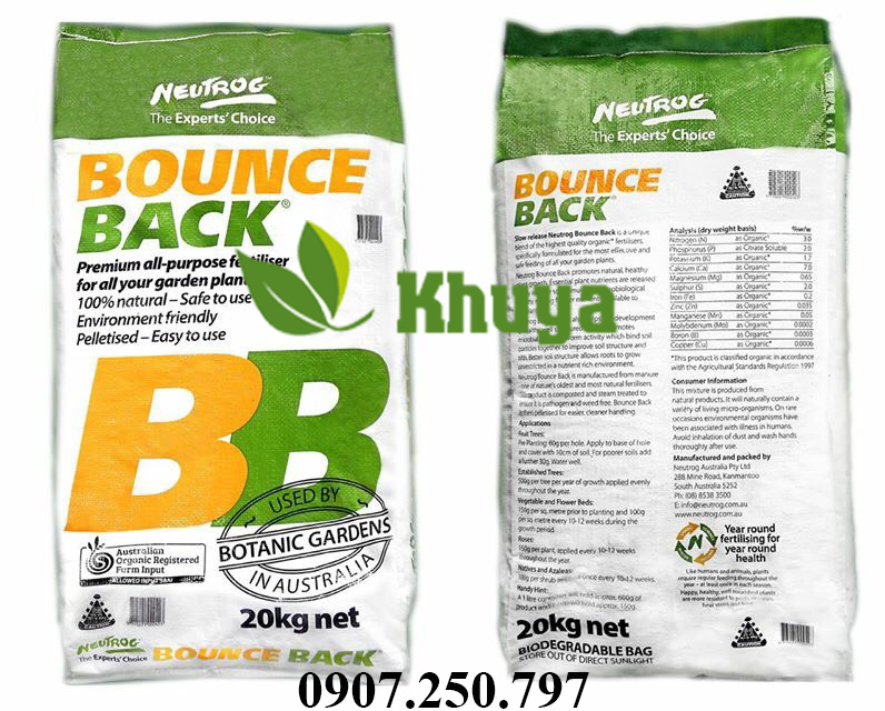 Bb Bounce Back Organic Fertilizer in Pellet Form from Australia 20kg