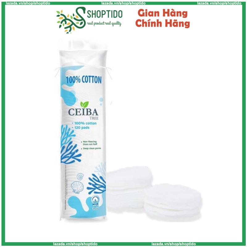 Bông Tẩy Trang Ceiba 100% Chất Liệu Cotton Organic 120 - 140 miếng NPP Shoptido