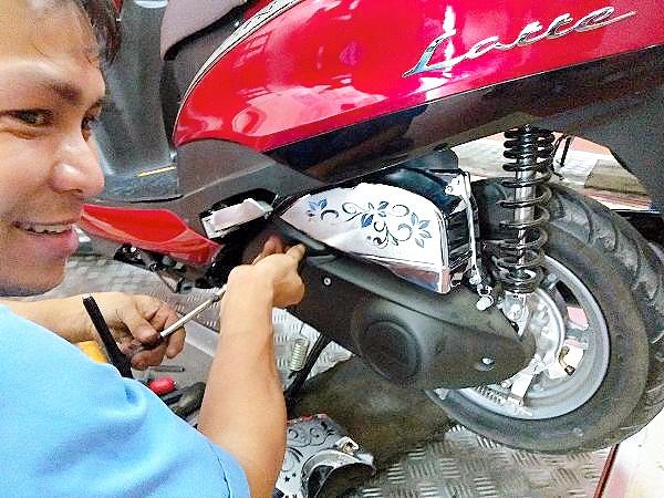 bộ trang trí xe latte