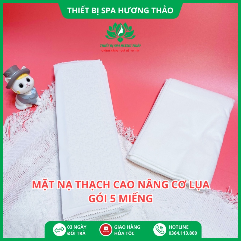 Mặt nạ thạch cao lụa nâng cơ, căng da, thon gọn khuôn mặt - Set 5 miếng