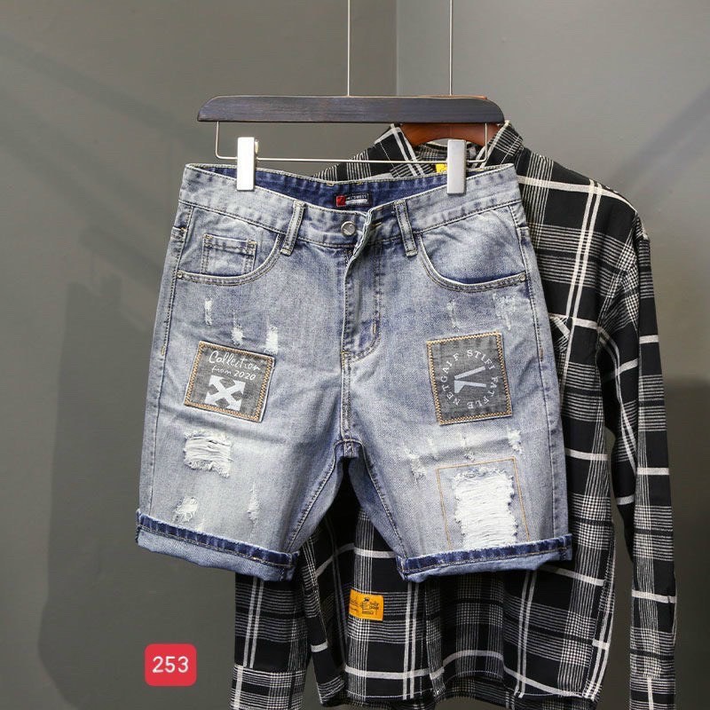 [HCM]Quần short jean nam rách - quần jean ngố nam họa tiết - quần short nam co giãn thời trang phong cách binstore94 mq253