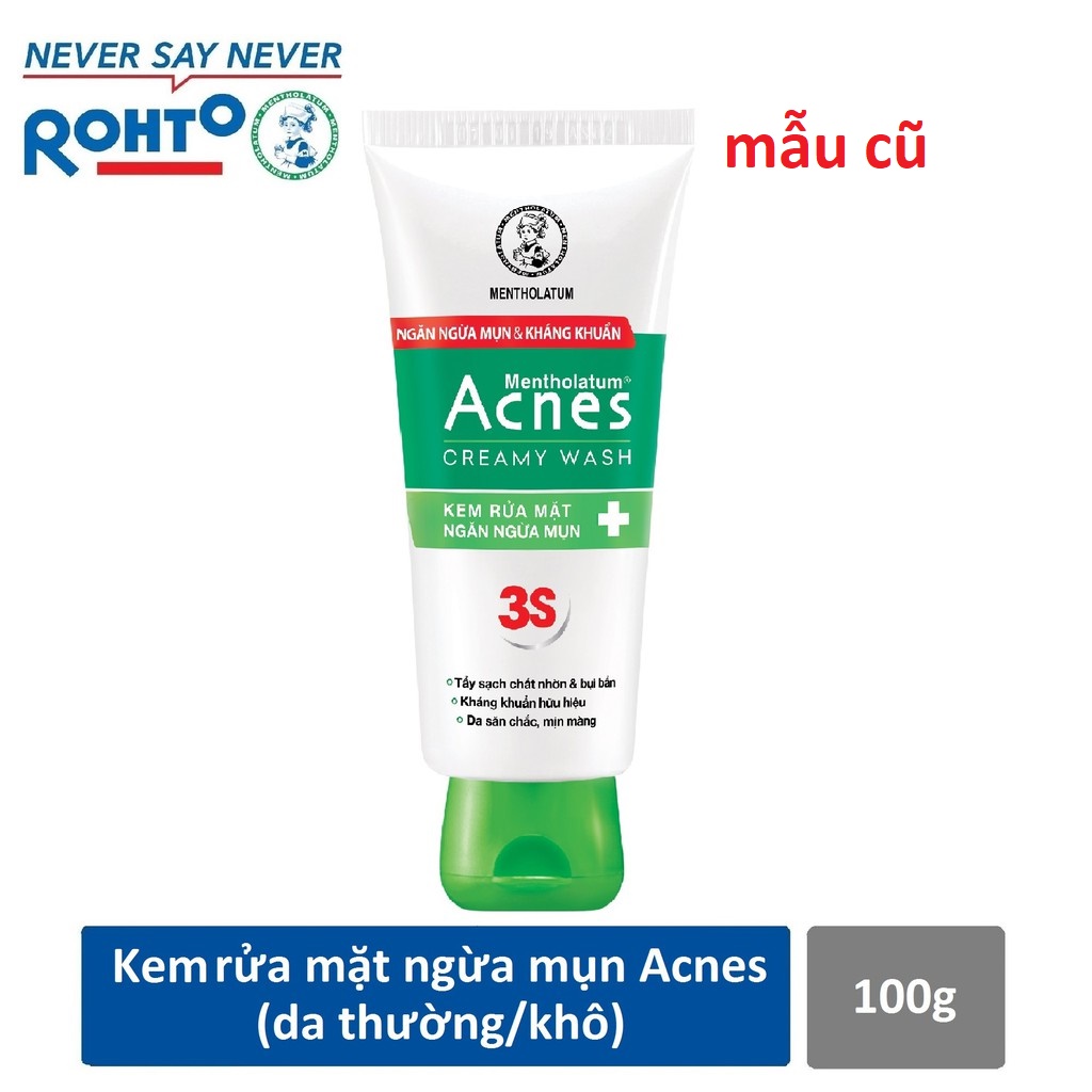 [HCM]Kem rửa mặt ngăn ngừa mụn Acnes Creamy Wash 100ml