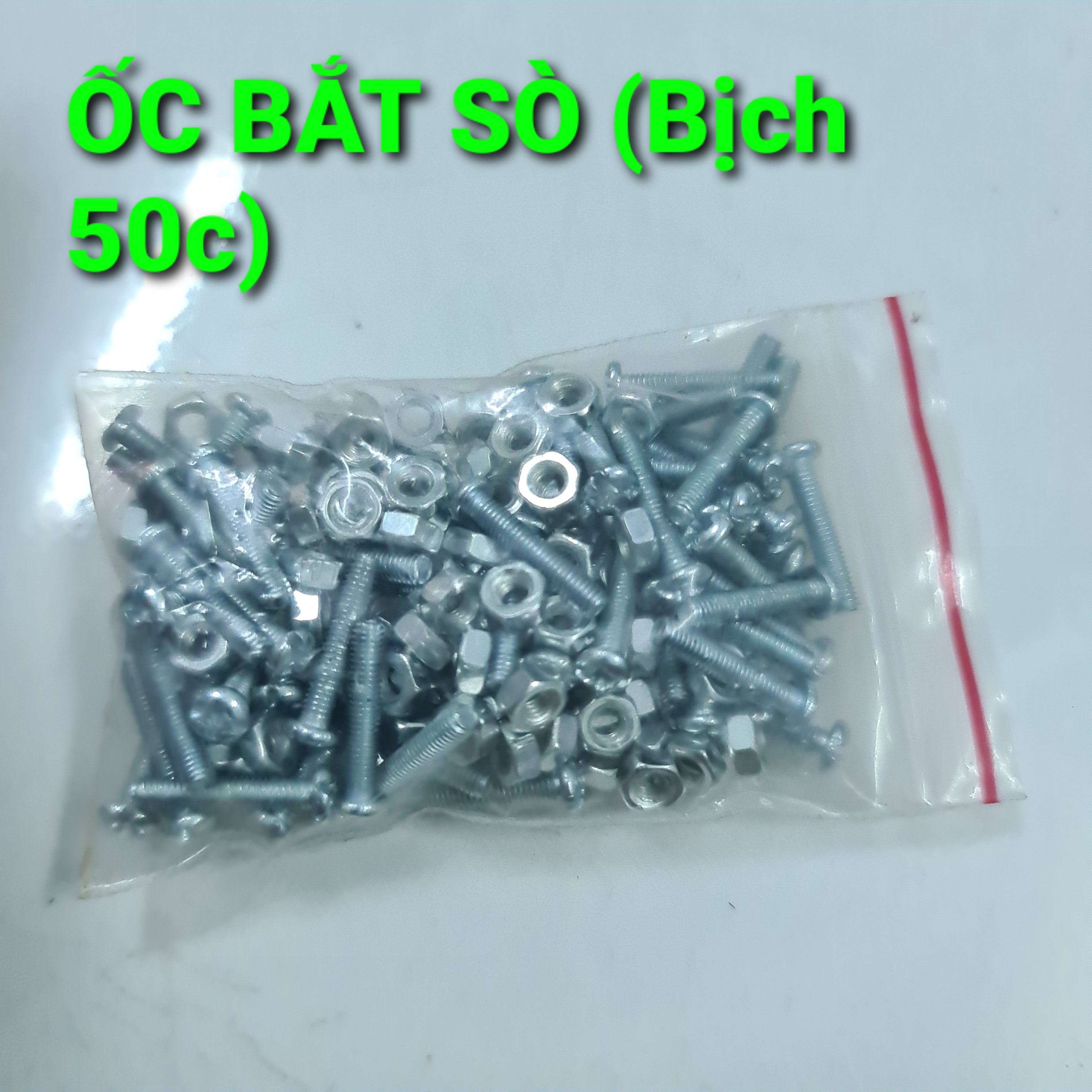Ốc vít bắt sò D718 - bịch 50 con. Ốc 3 li 2cm đầy đủ bulong và táng chuyên bắt sò vào nhôm giải nhiệt