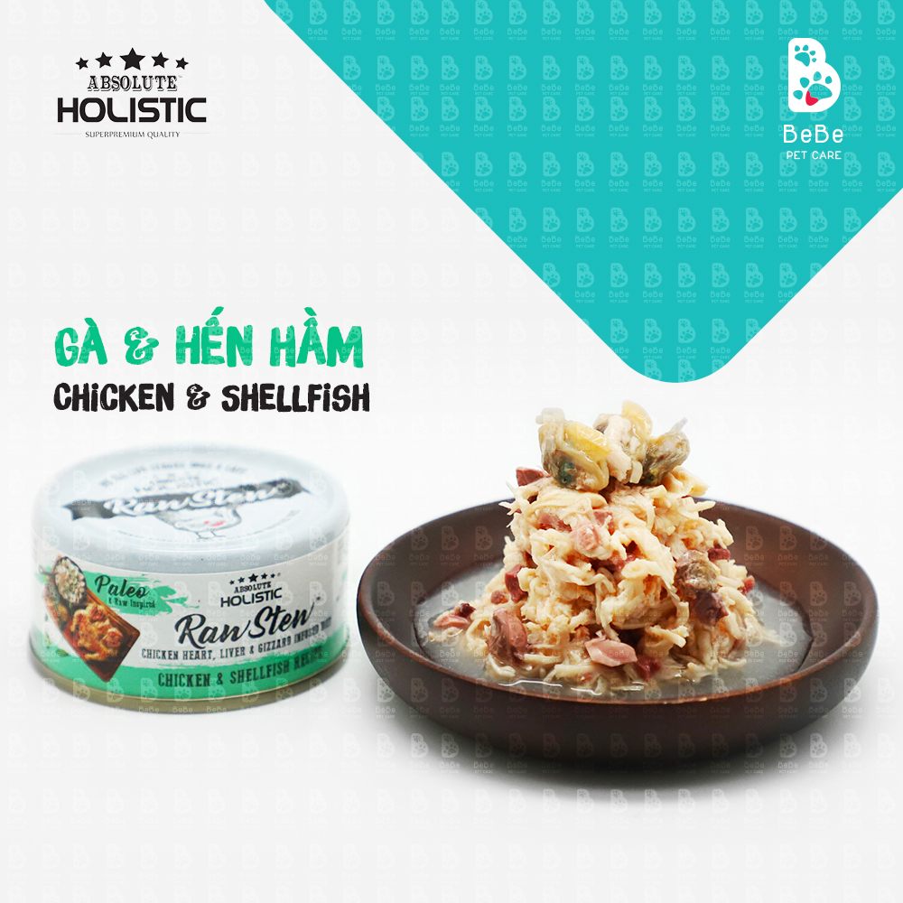 Pate absolute holistic raw stew 70gr dùng chung cho chó mèo
