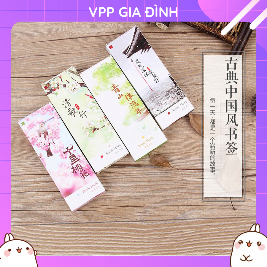Hộp 30 Đánh Dấu Trang Sách Bookmark Cổ Phong