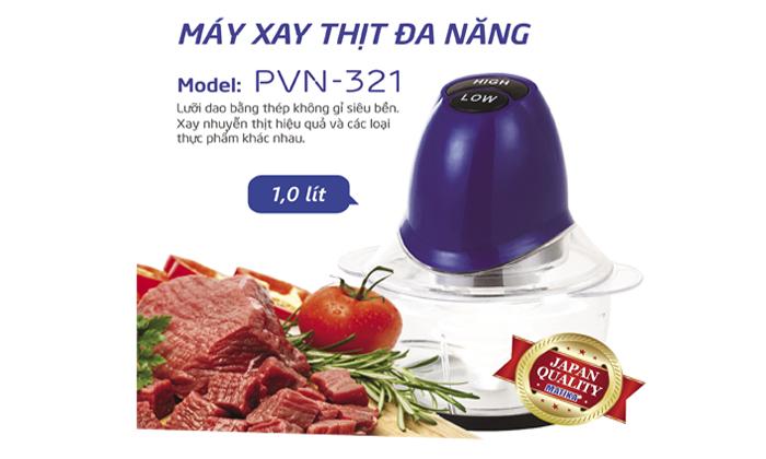 Máy xay thịt Povena PVN-321 2 lưỡi 1L 200W (Màu xanh)