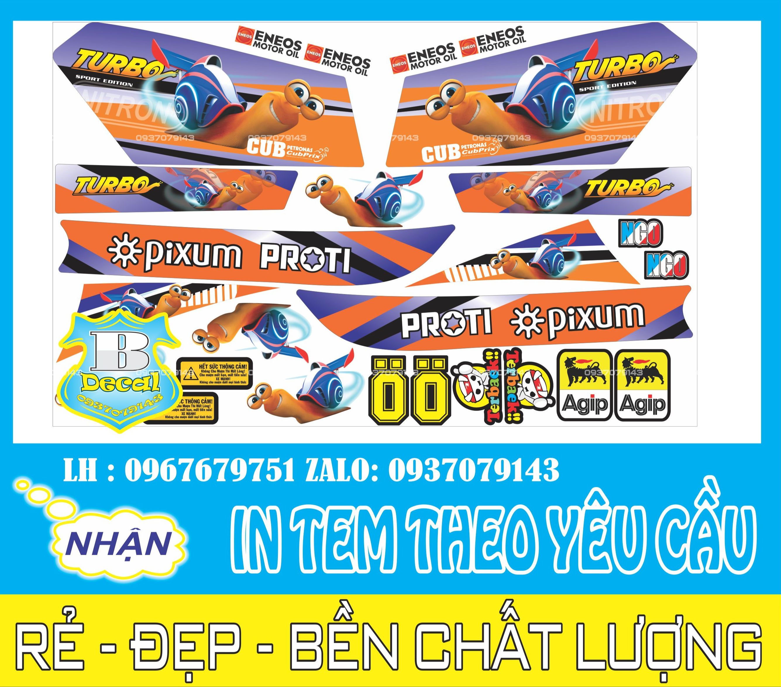 Tem xe cup 84 turbo ốc sên