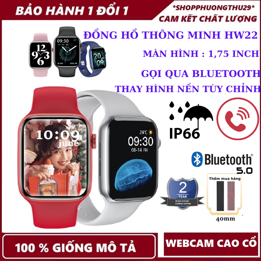 Đồng Hồ Thông Minh Bluetooth Hw22-Mẫu Mới Nhất 2021 Có Tiếng Việt,Thay Được Nhiều Mặt,Nghe Gọi Nhắn Tin Trực Tiếp,Chống Thấm Nước và Chống Bụi, Màn hình cảm ứng,Theo Dõi Sức Khỏe Đo Nhịp Tim,Huyết Áp,Giấc Ngủ,,,