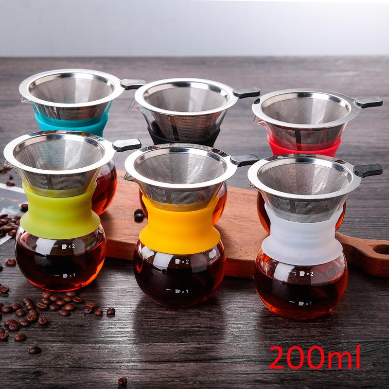 Bộ Pha Cà Phê Thể Tích 200ml - 400ml gồm Phễu Và Bình Thủy Tinh