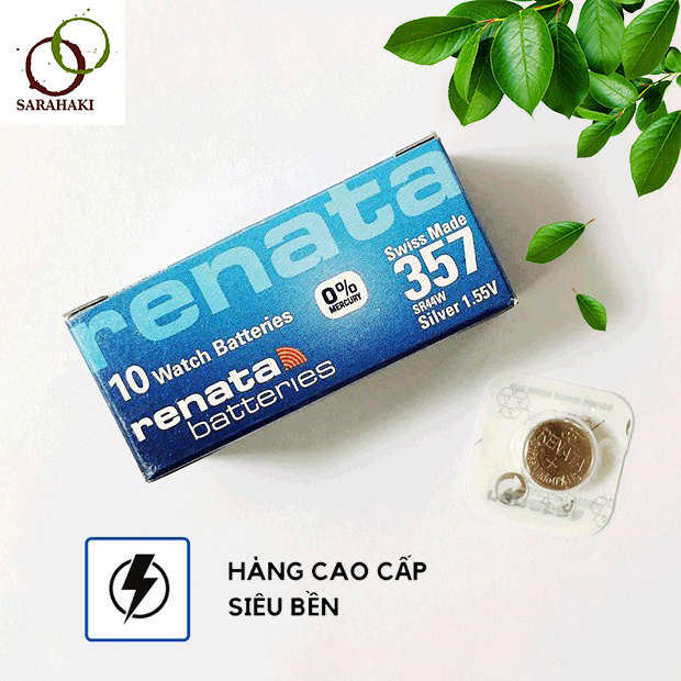 1 vỉ pin đồng hồ SR44W / 357 Renata 1.55V chính hãng