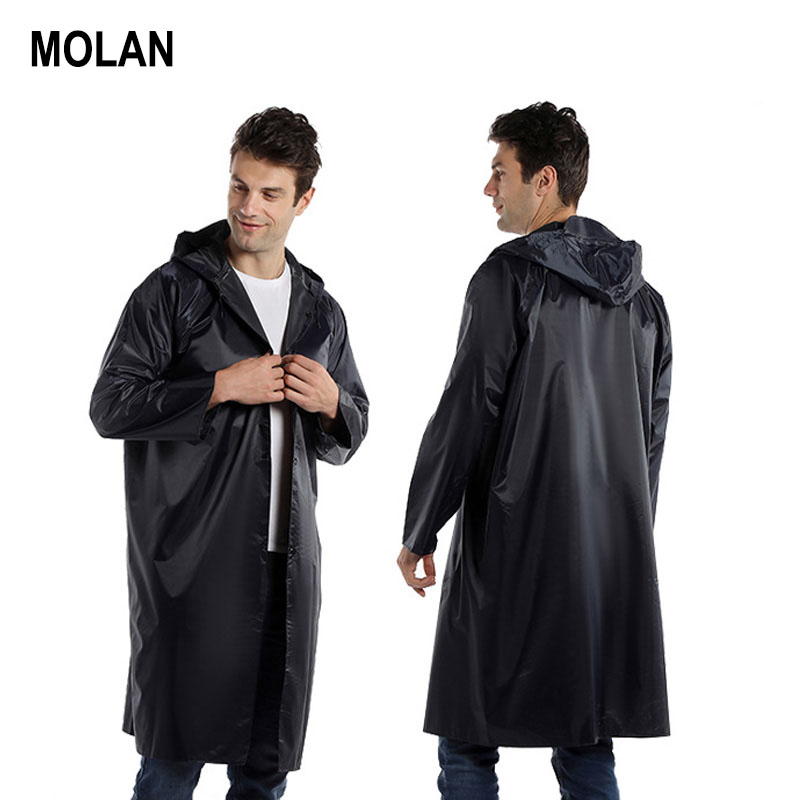 MOLAN PVC Thick Reusable Waterproof Rain Coat Portable Unisex Rain Coat Suitable for Outdoor and Travel