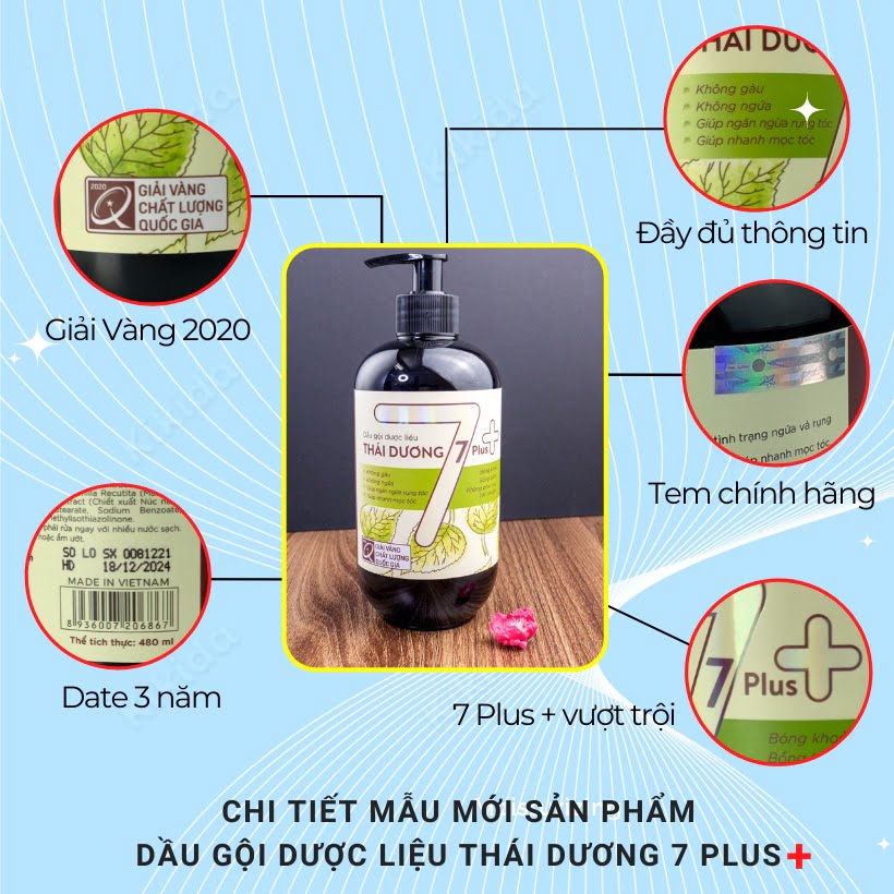 Dầu gội dược liệu Thái Dương 7+ Chai 100ml