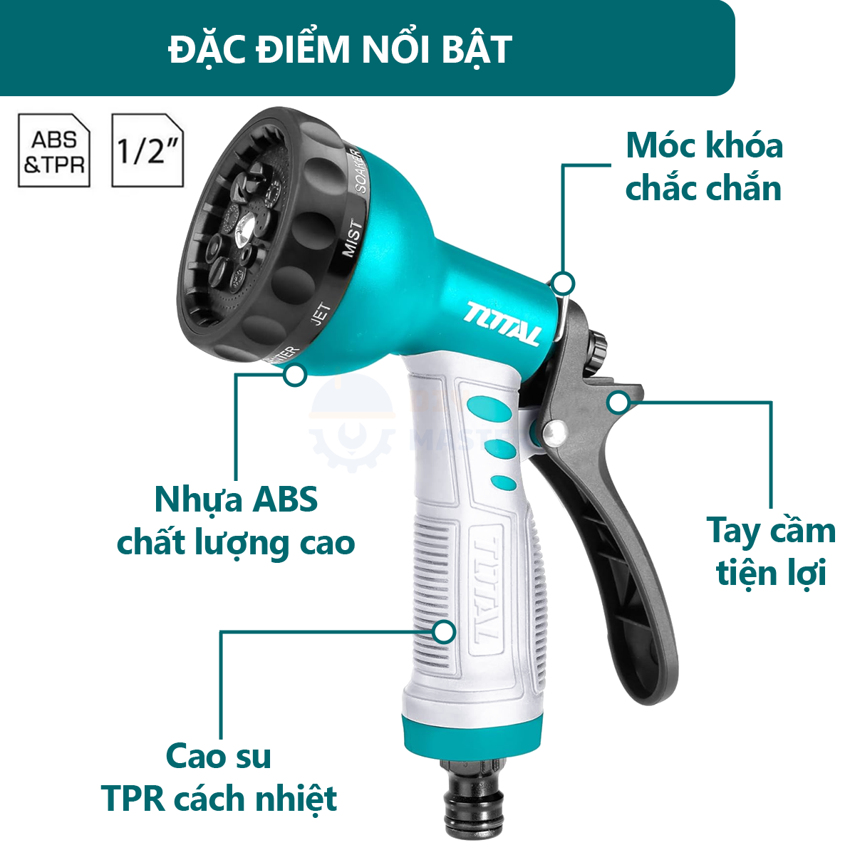 Vòi phun nước máy xịt rửa 3/4" TOTAL THWS010901