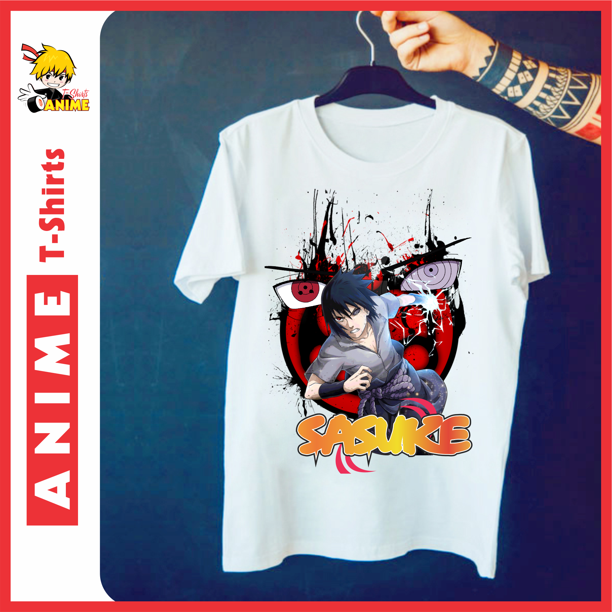 Áo thun đội Anime, in hình Uchiha Sasuke -  Naruto