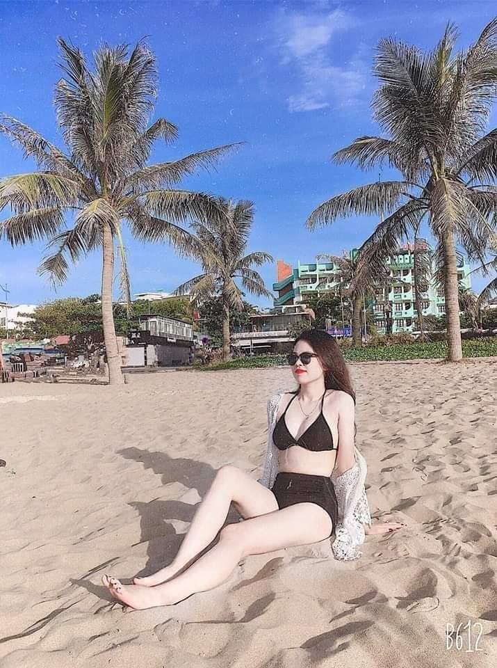 [HCM]Bikini tam giác quần cạp cao đen